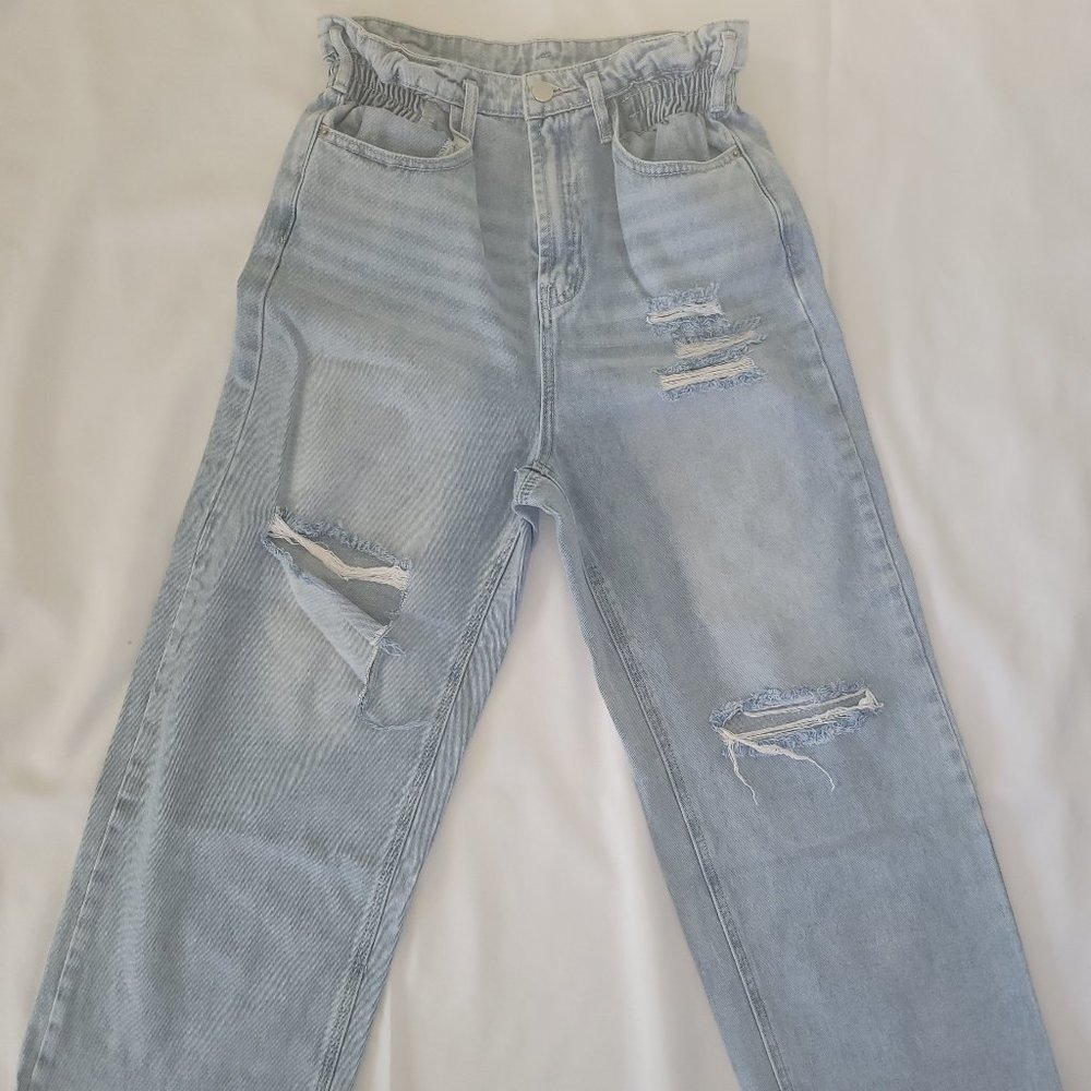SHEIN Baggy Distressed Boyfriend Jeans